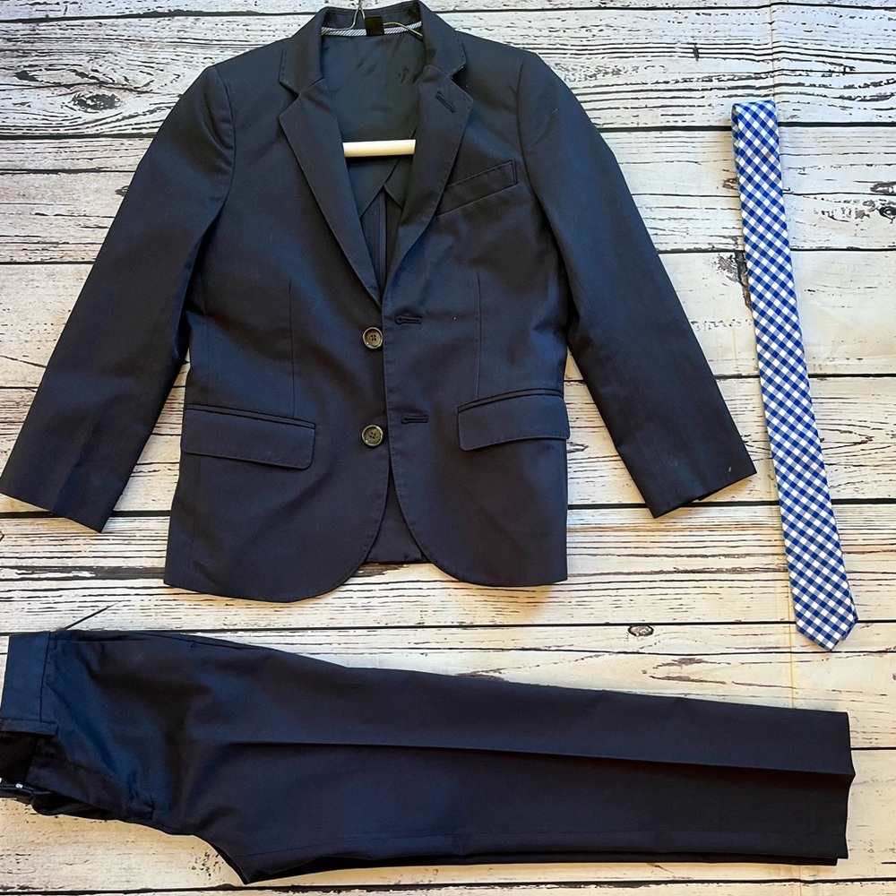 Navy Crewcuts Ludlow Suit and Tie, Size 7 Kids